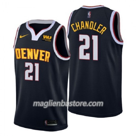 Maglia NBA Denver Nuggets Wilson Chandler 21 2018-2019 Nike Navy Swingman - Uomo